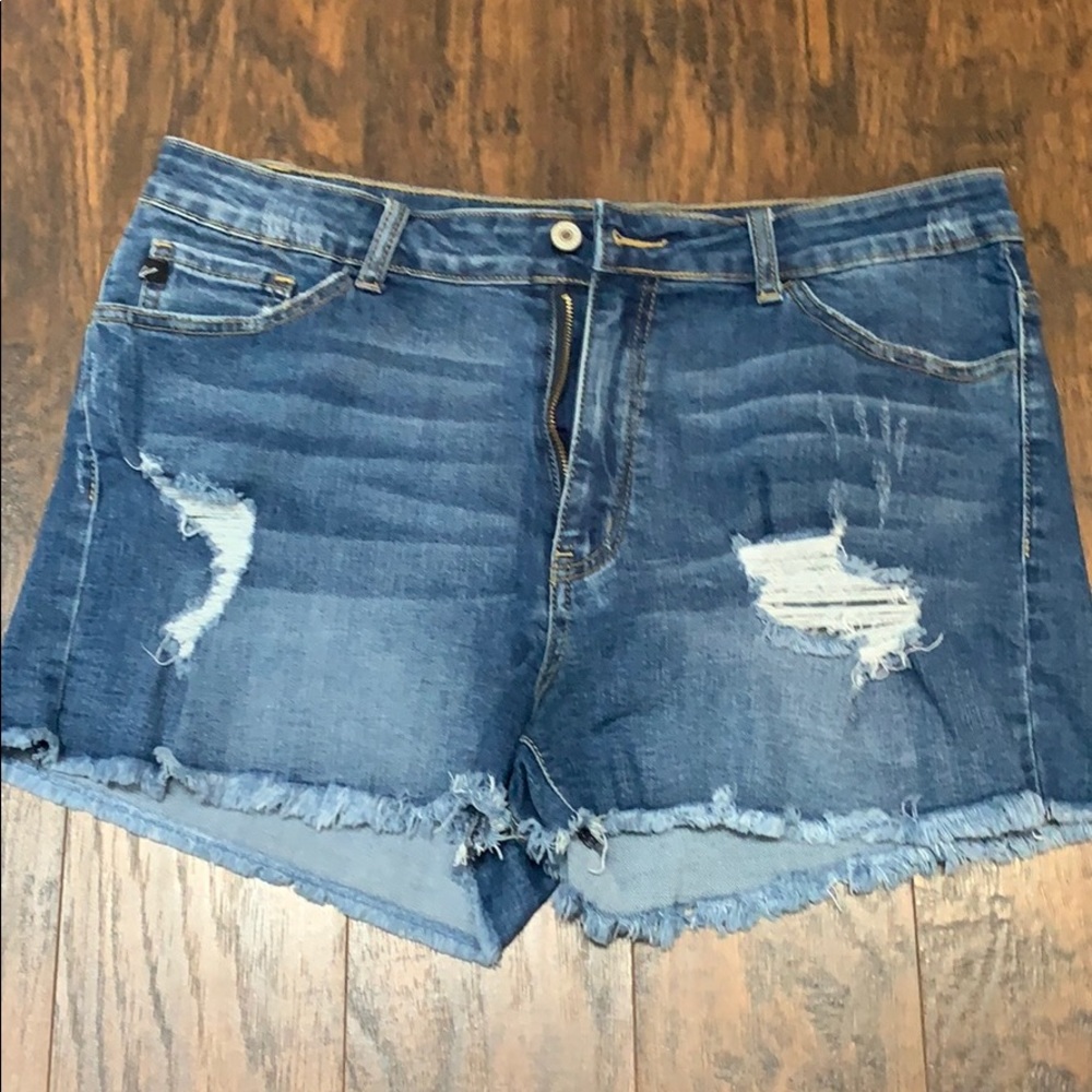 Medium Wash Cutoff Denim Shorts
